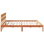 vidaXL Cadre de lit marron ciré 200x200 cm avec tête de lit en bois massif de pin