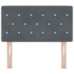 vidaXL Tête de lit LED avec des boutons en cristal  grise foncée  80 cm  en velours