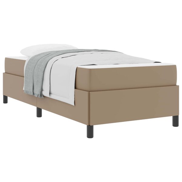 vidaXL Cadre de lit avec matelas Cappuccino 80 x 200 cm tissu