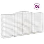 vidaXL Paniers à gabions arqués 6 Pièces 400x50x180/200 cm Fer galvanisé