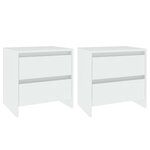vidaXL Tables de chevet 2 Pièces blanc 45x34 5x44 5 cm bois d’ingénierie