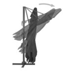 vidaXL Parasol de jardin en porte-à-faux avec mât en aluminium noir