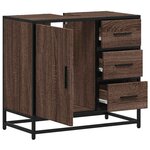 vidaXL Armoire de lavabo de salle de bain chêne marron 65x33x60 cm