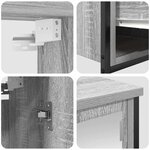 vidaXL Ensemble de mobilier de salle de bain 5 Pièces Gris sonoma et Noir