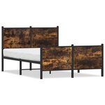 vidaXL Cadre de lit en métal sans matelas chêne fumé 120x200 cm