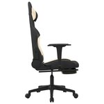 vidaXL Chaise de jeu avec repose-pied Noir et crème Tissu