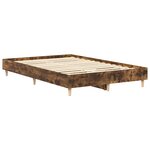 vidaXL Cadre de lit sans matelas chêne fumé 135x190 cm bois ingénierie