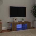 vidaXL Meuble TV avec lumières LED chêne artisanal bois d'ingénierie