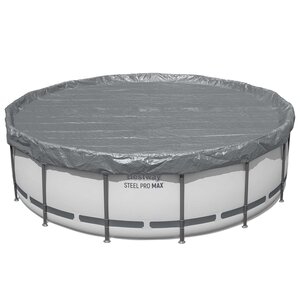Bestway Couverture de piscine Ø4 27 m Rond Polyester Gris