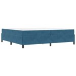 vidaXL Cadre de lit Bleu foncé et blanc 200 x 200 cm Velours