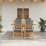 vidaXL Ensemble de Salle à Manger de Jardin de 5 Pièces en Gris avec Bois d'Acacia Massif et Poly Rattan