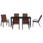Ensemble de salle à manger de jardin 7 pièces vidaXL Marron Textilène et Acier