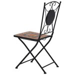 vidaXL Ensemble de bistro 3 Pièces mosaïque Carreau céramique Orange/Gris