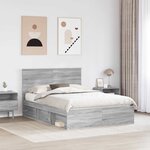 vidaXL Cadre de lit Gris Sonoma 140 x 190 cm Bois de pin massif