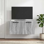 vidaXL Meuble TV mural Sonoma gris 59 5 x 31 x 30 cm Bois d'ingénierie