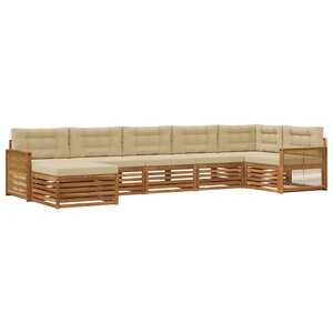vidaXL Ensemble de canapés d'extérieur 7 pc Naturel et Beige