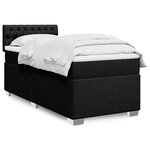 vidaXL Sommier à lattes de lit avec matelas Noir 100x200 cm Tissu