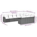 vidaXL Salon de jardin 10 Pièces avec coussins marron résine tressée
