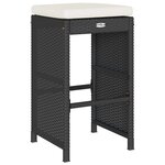 vidaXL Tabourets de bar de jardin et coussins lot de 6 résine tressée