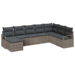 vidaXL Ensemble de canapé de jardin avec coussin 8 Pièces Gris