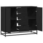 vidaXL Buffet noir 92x35x76 cm bois d’ingénierie