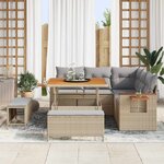 vidaXL Ensemble de canapé de jardin 8 Pièces Beige polyrotin