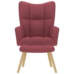 vidaXL Chaise de relaxation avec repose-pied Rouge bordeaux Tissu