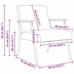 vidaXL fauteuil Gris foncé 59 x 75 x 78 cm tissu