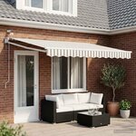 vidaXL Auvent rétractable électrique Gris clair et blanc