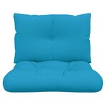 vidaXL Coussins de palette lot de 2 bleu tissu