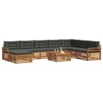 vidaXL Ensemble de canapés d'extérieur 9 pc Naturel et Anthracite