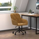 vidaXL Chaise pivotante de bureau Marron Velours