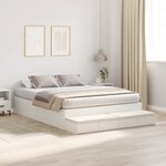 vidaXL Cadre de lit de rangement Blanc 135x190 cm