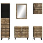 vidaXL Ensemble de meubles de salle de bain 5 Pièces bois manguier massif