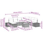 vidaXL Set de canapé de jardin 9 pièces avec coussins beige en poly rotin
