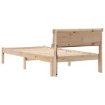vidaXL Cadre de lit avec tête de lit Marron 90 x 200 cm Pin massif