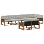 vidaXL Ensemble de canapés d'extérieur 8 pc Naturel et gris clair