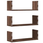 vidaXL Étagères murales 3Pièces chêne marron 58x18x18cm bois d'ingénierie
