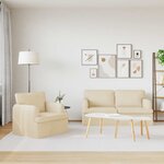 vidaXL Canapé 2 Pièces Crème 162 x 80 x 85 cm tissu