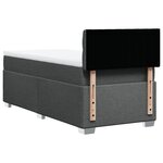 vidaXL Sommier à lattes de lit avec matelas Gris foncé 80x200 cm Tissu