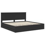 vidaXL Cadre de lit avec tiroir Noir 200 x 200 cm Bois Ingénierie