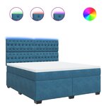 vidaXL Sommier à lattes de lit et matelas bleu 180x200 cm velours