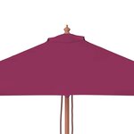 vidaXL Parasol d'extérieur avec mât en bois 150x200 cm rouge bordeaux