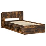 vidaXL Cadre de lit avec rangement Chêne fumé 100 x 200 cm