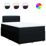 vidaXL Sommier à lattes de lit avec matelas noir 120x190 cm tissu