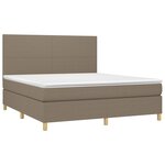 vidaXL Sommier à lattes de lit et matelas et LED Taupe 160x200cm Tissu