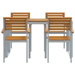 vidaXL Ensemble de salle à manger de jardin 5 pièces en bois massif d'acacia et métal