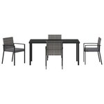 vidaXL Ensemble repas de jardin 5 pièces gris rotin synthétique
