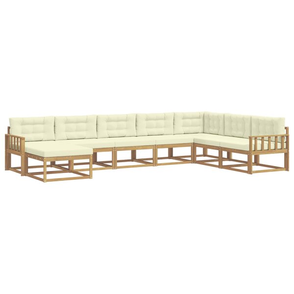 vidaXL Ensemble de canapés d'extérieur 8 pc Blanc et crème