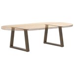 vidaXL Pieds de table basse en forme de V  2 pièces  acier naturel  60 x (42-43 3) cm